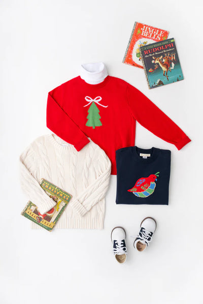 Isabelle's Intarsia Sweater Richmond Red, Christmas Tree