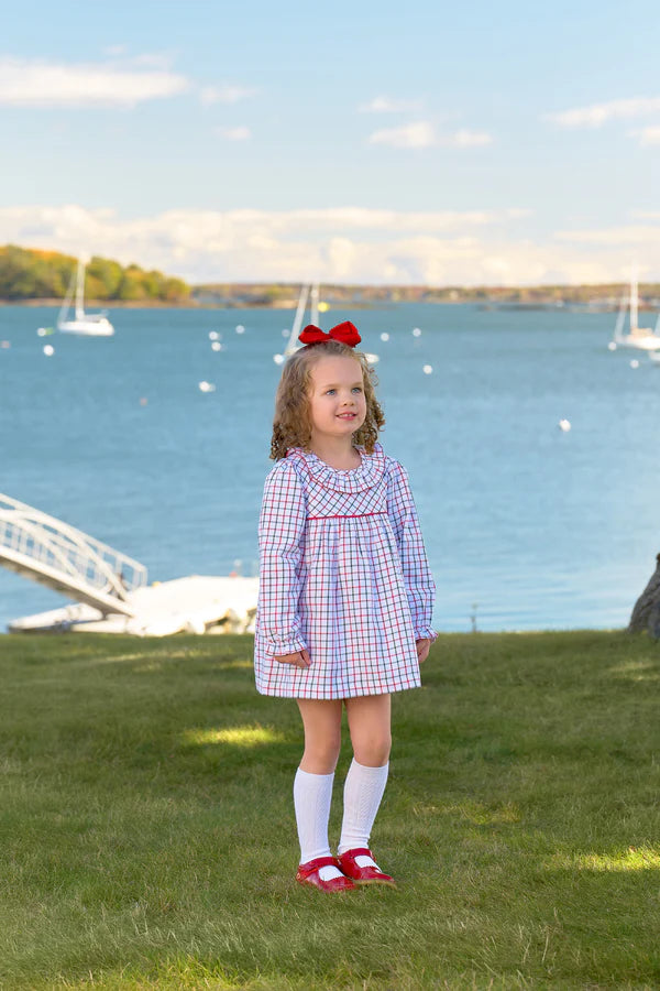 LS Ramona Ruffle Dress Old Town Tattersall, Richmond Red