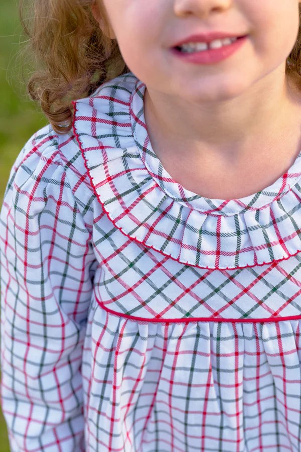 LS Ramona Ruffle Dress Old Town Tattersall, Richmond Red