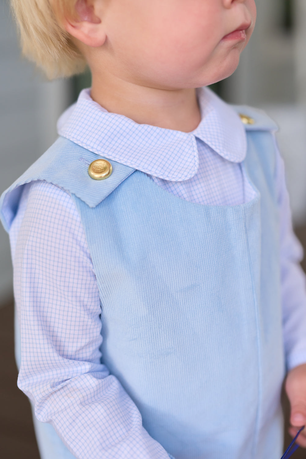 Peter Pan Collar Shirt Barrington Blue Palm Pearl