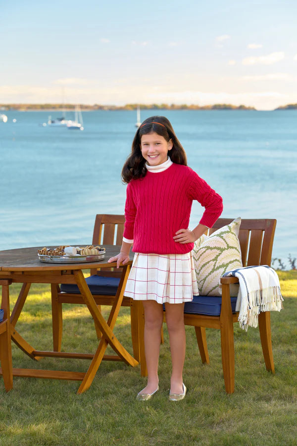 Parson Pleated Skirt Woven Yarn Oak Park Plaid