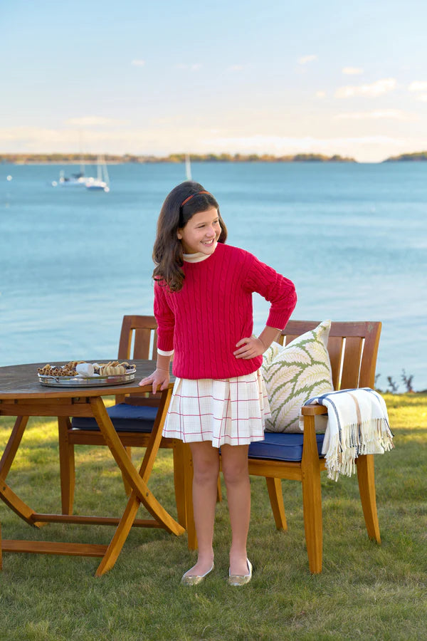 Parson Pleated Skirt Woven Yarn Oak Park Plaid