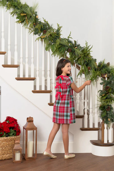 Betts Bow Dress Wilson Pier Plaid, Richmond Red