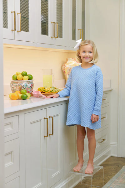 Cassidy Comfy Crewneck Dress Quilted Barrington Blue