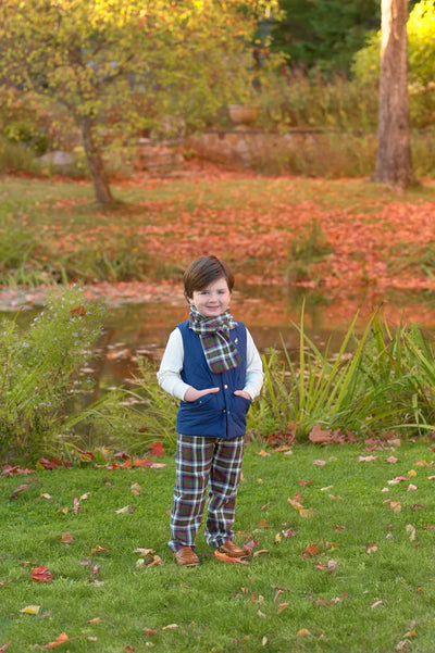 Sheffield Pants Flannel Grant Park Plaid, Nantucket Navy