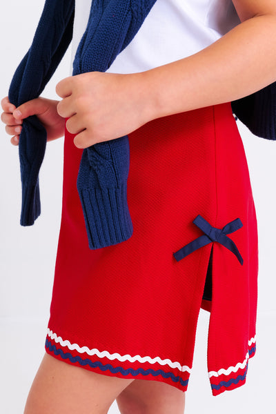 Clays Club Skort Richmond Red Pique Nan Navy