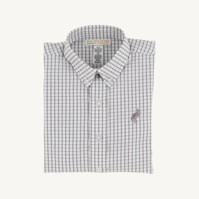 Deans's List Dress Shirt Grantley Gray Windowpane with Grantley Gray Stork