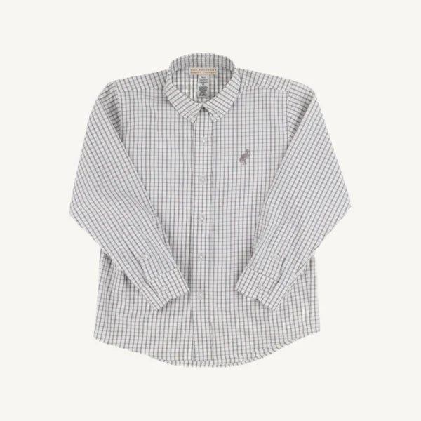 Deans's List Dress Shirt Grantley Gray Windowpane with Grantley Gray Stork