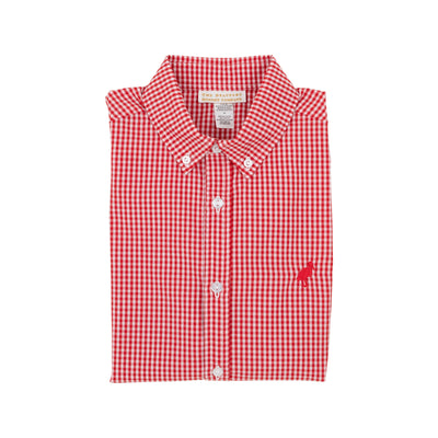 Dean's List Dress Shirt Richmond Red Mini Gingham RR Stork