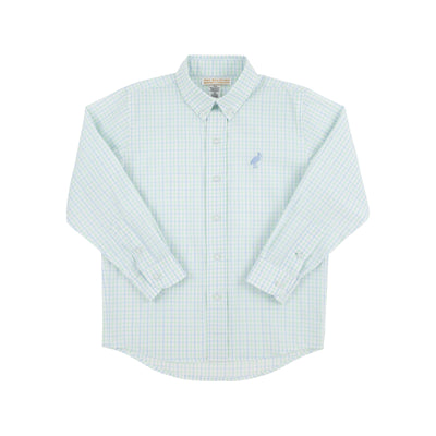 Dean's List Dress Shirt Sea Island Seafoam Windowpane Beale SB