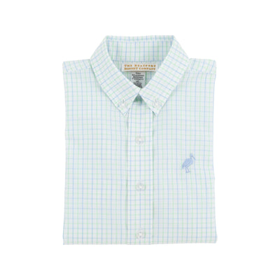 Dean's List Dress Shirt Sea Island Seafoam Windowpane Beale SB