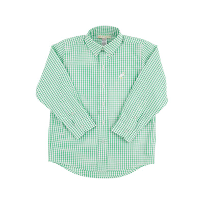 Dean's List Dress Shirt Kiawah Kelly Green Windowpane