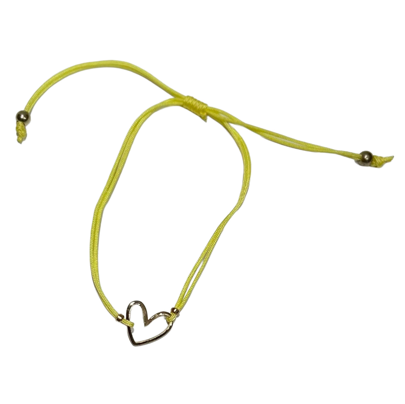 Drawstring Bracelet with Gold Heart Charm (7 Colors)