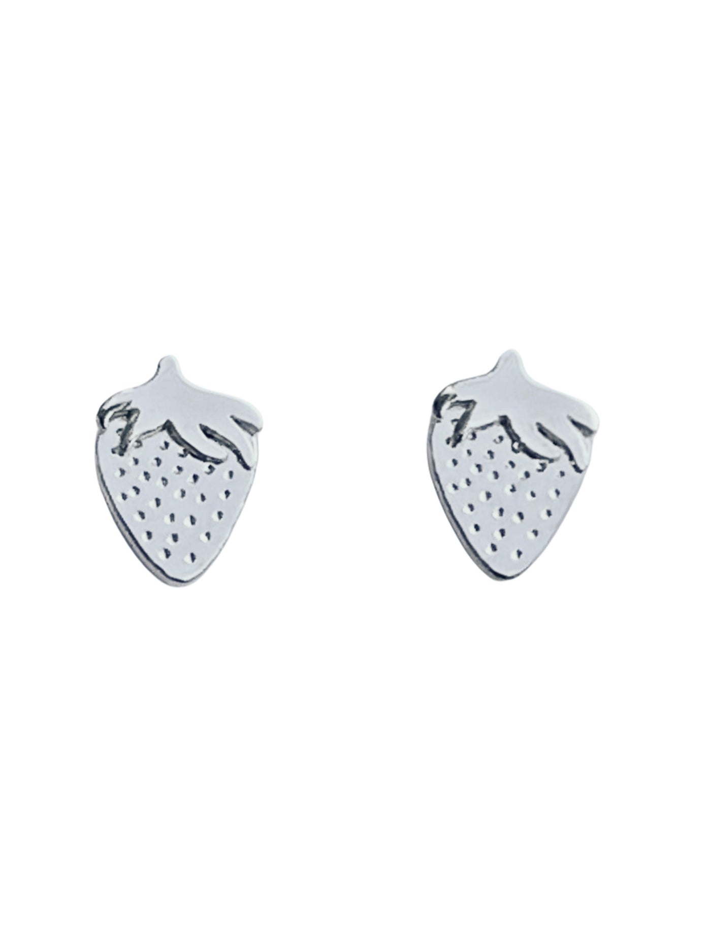 Silver Strawberry Earrings