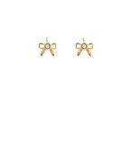 Pearl/Gold Bow Earrings