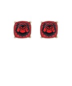 GA Bulldog Earrings Red & Black