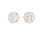 Faux Leather Baseball Earrings