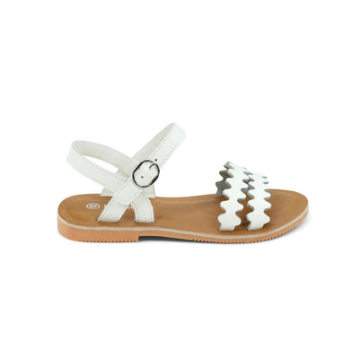 Eden Scalloped Sandal White