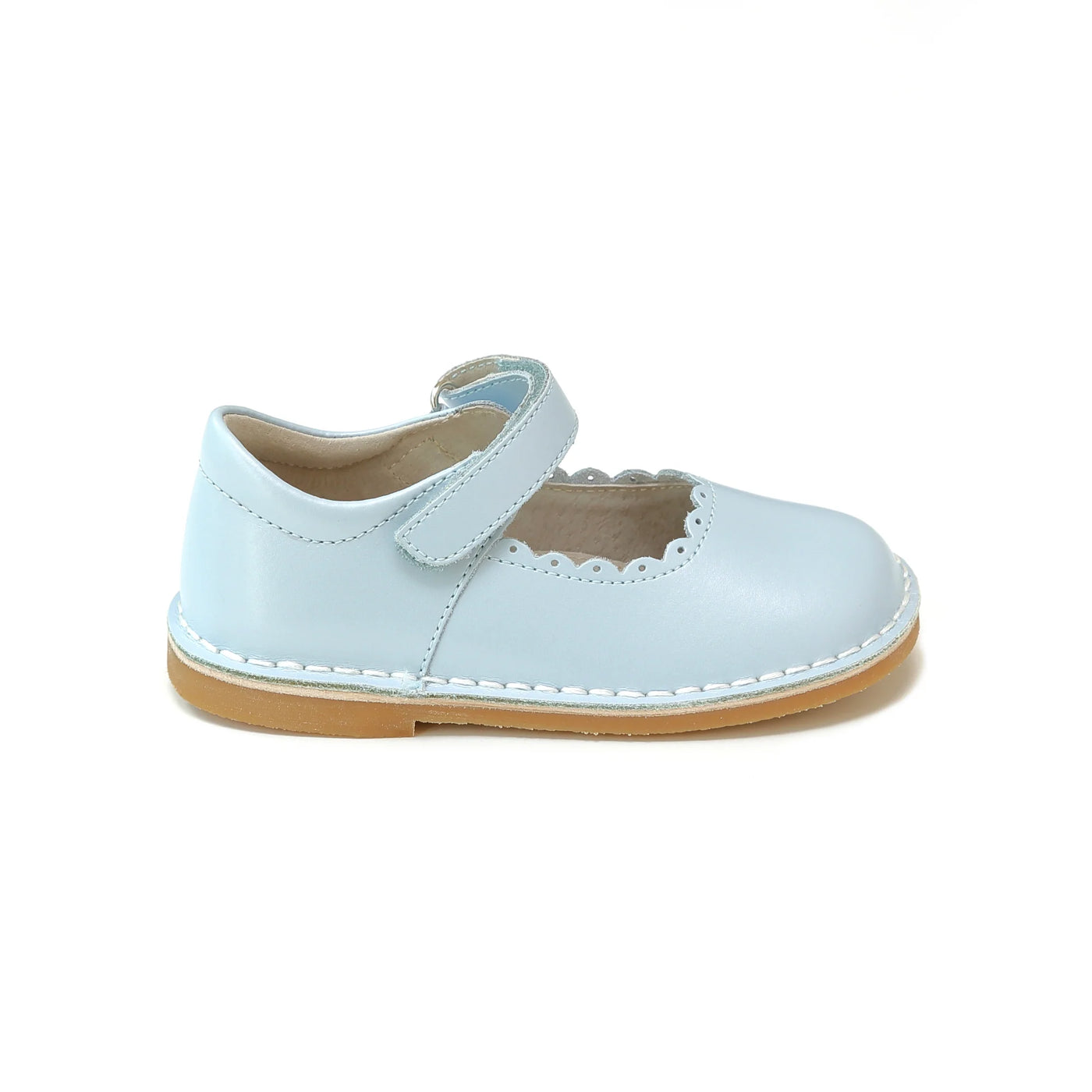 Caitlin Scalloped Mary Jane Pearl Blue