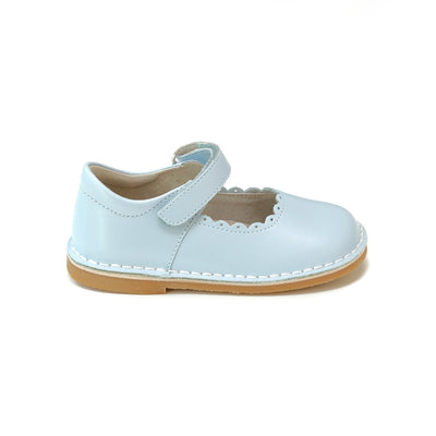 Caitlin Scalloped Mary Jane Pearl Blue