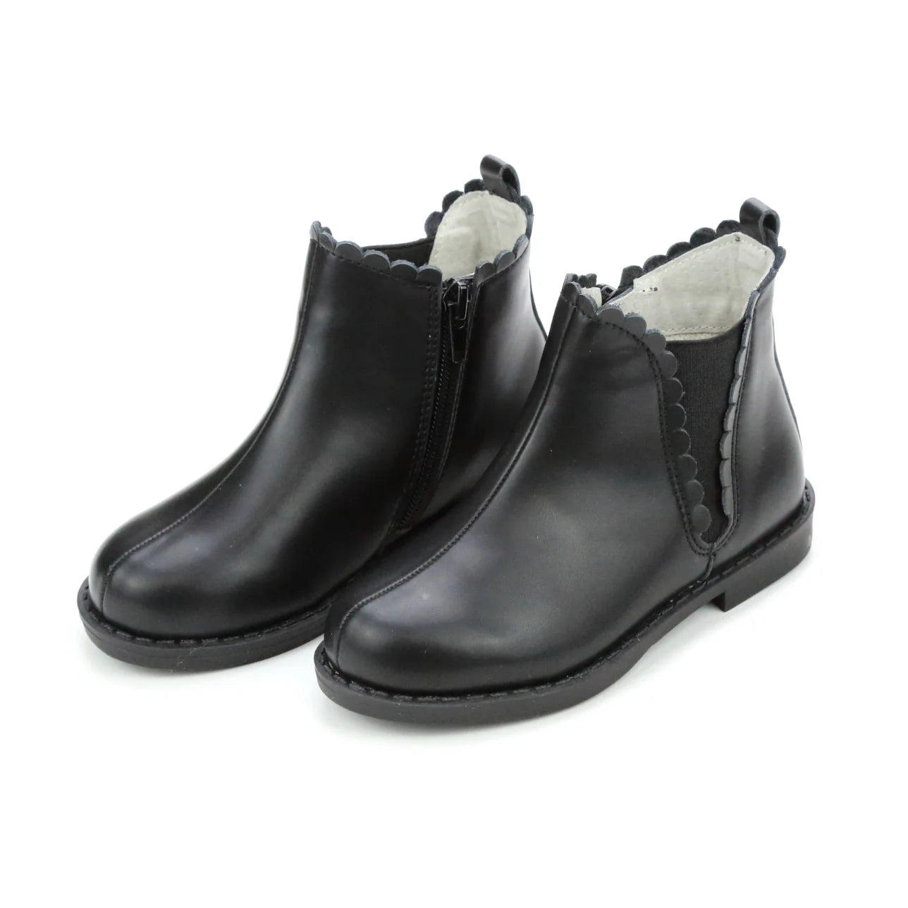 Nicola Scalloped Chelsea Boot Black