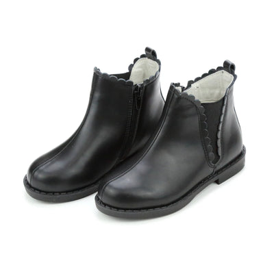 Nicola Scalloped Chelsea Boot Black