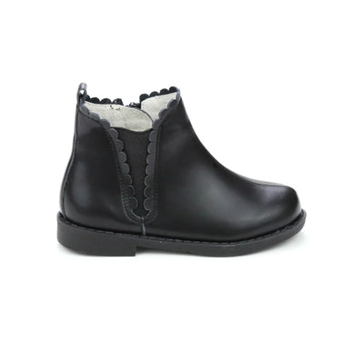 Nicola Scalloped Chelsea Boot Black