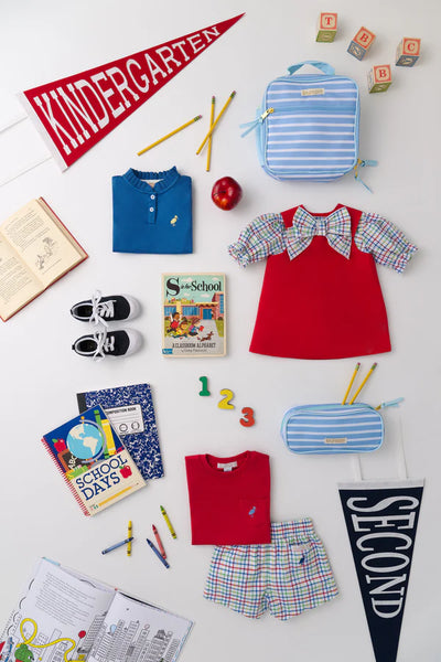 Little Miss Prim & Proper Polo Wood Boat Blue Sunnyside Yellow