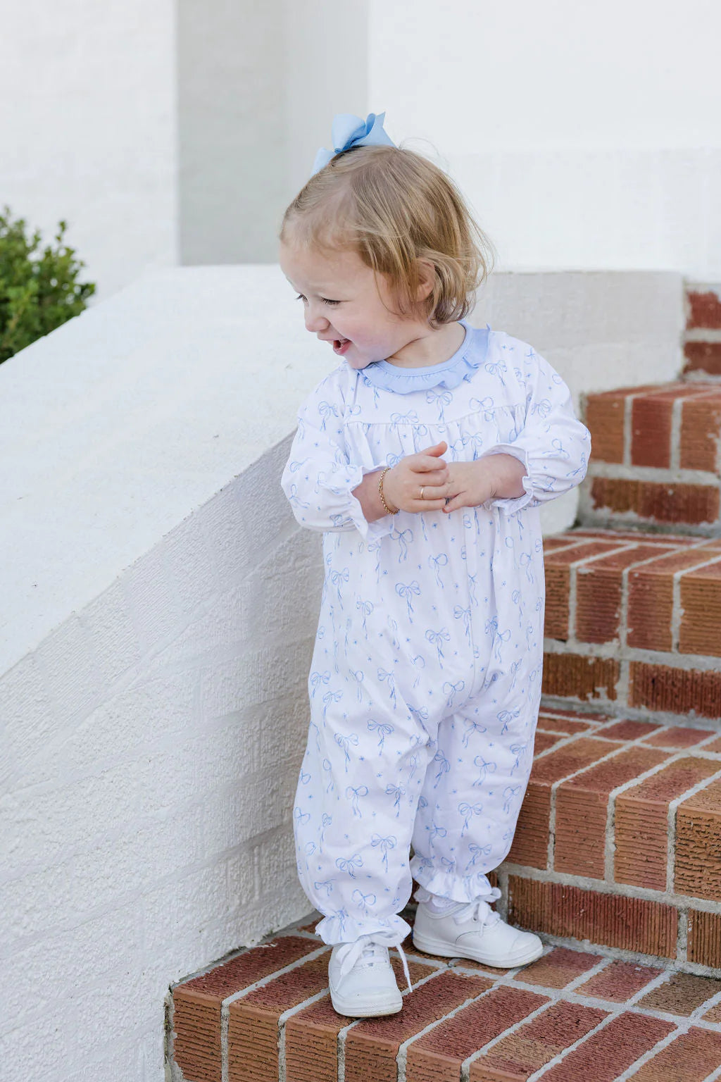Lila Long Bubble Blue Bows Knit
