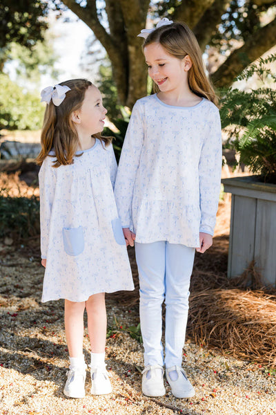 Lennon Dress Blue Bows Knit
