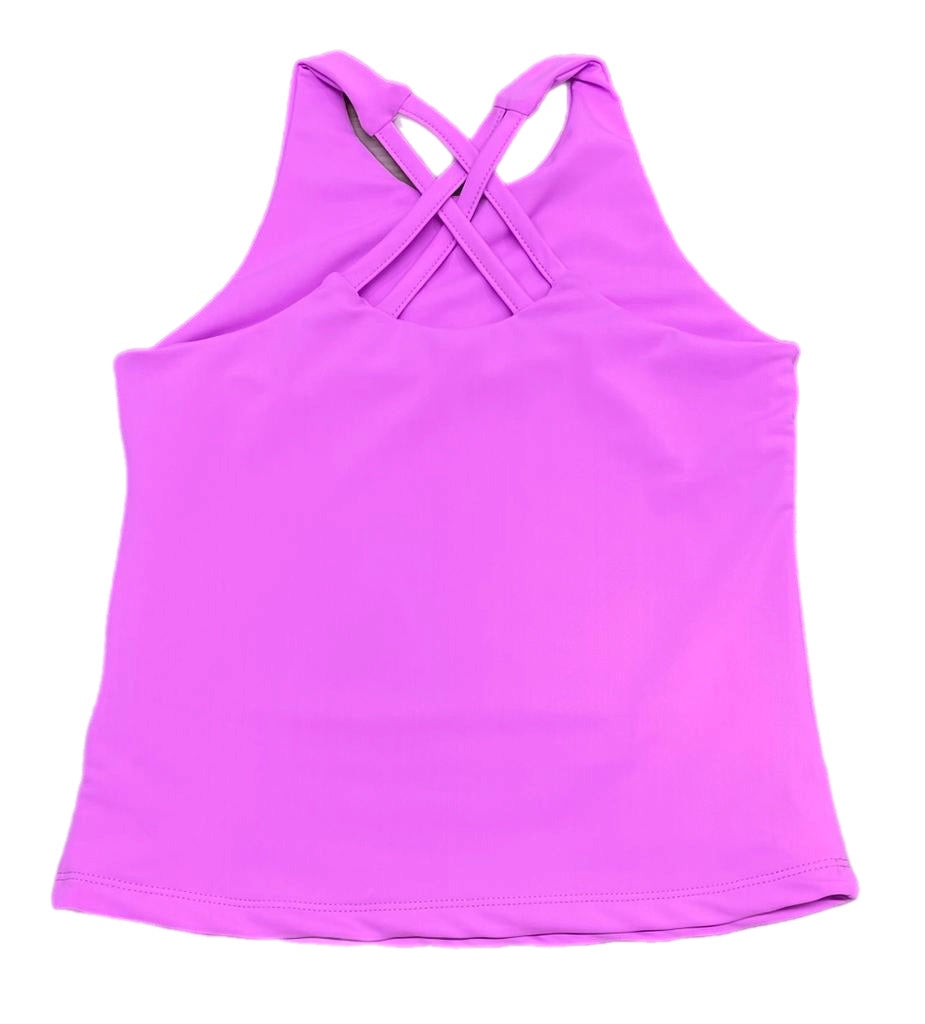 Cross Back Fuchsia Top