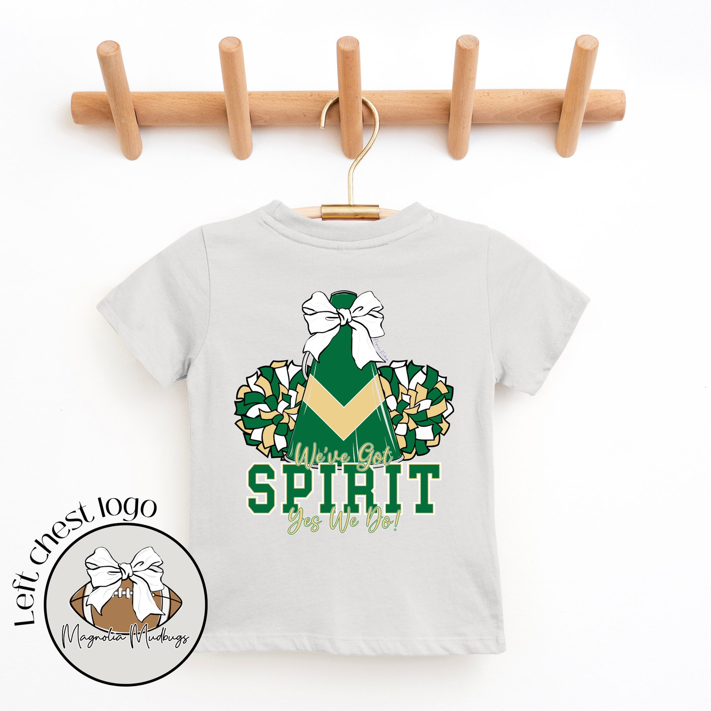 We've Got Spirit Green & Gold Football Tee