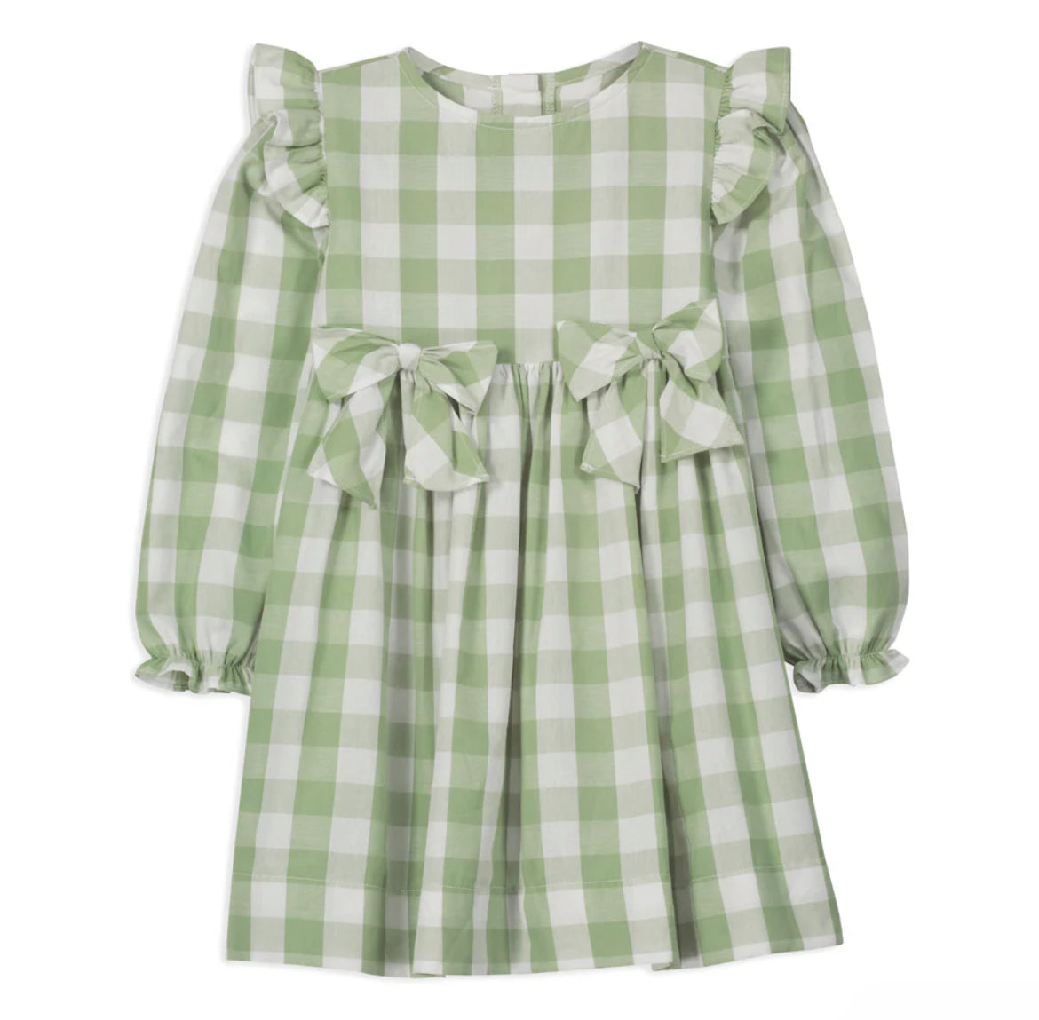 LS Trudy Dress Sage Check