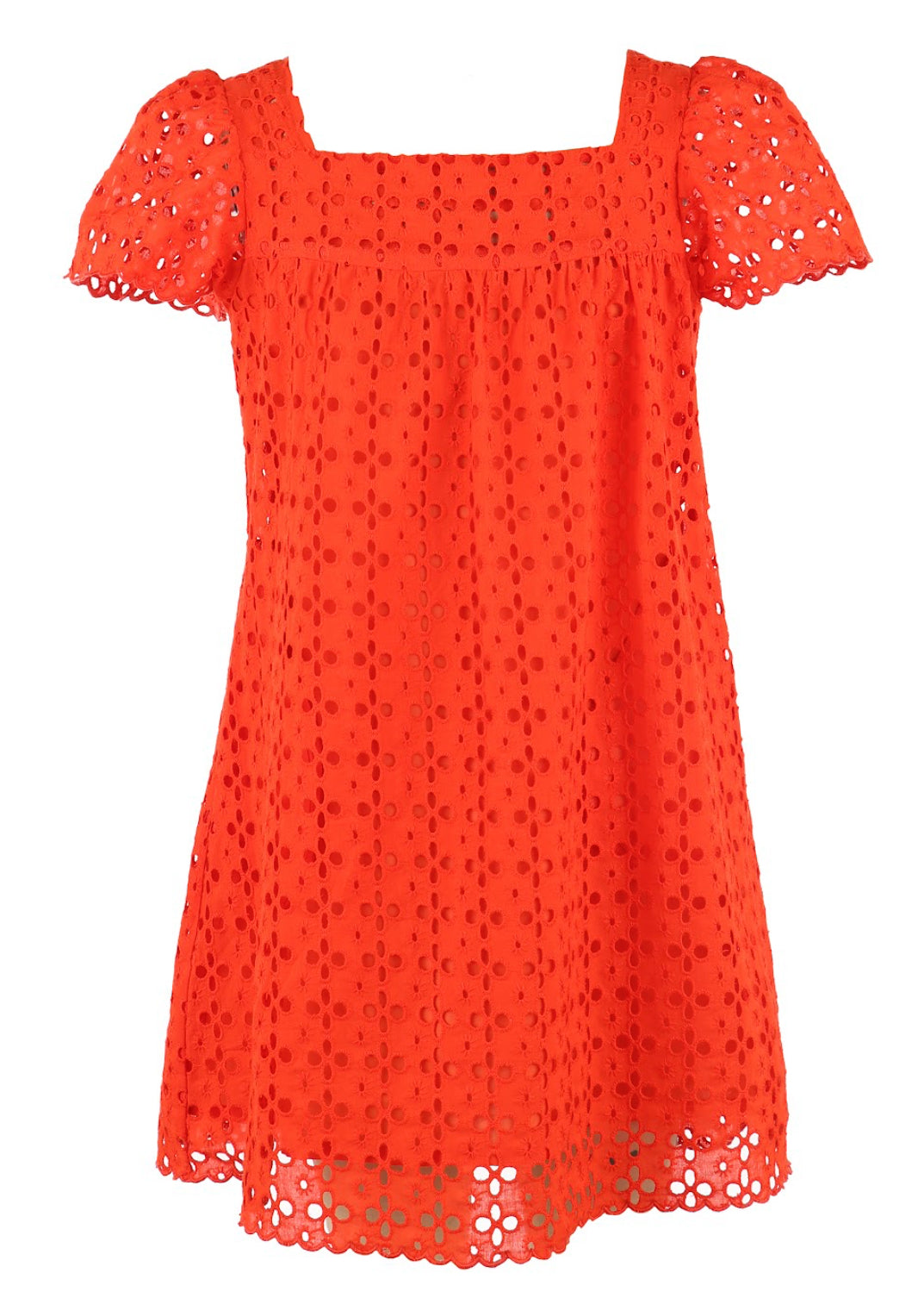 Emma Eyelet Dress Orange