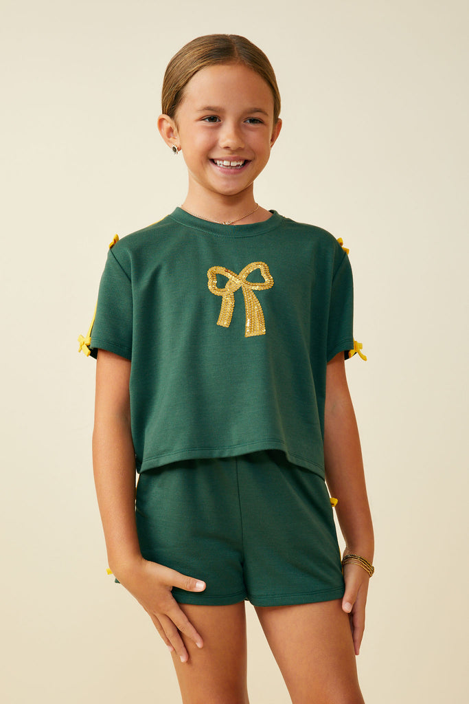 Green with Gold Sequin Top