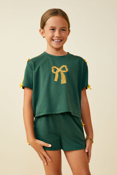 Green with Gold Sequin Top