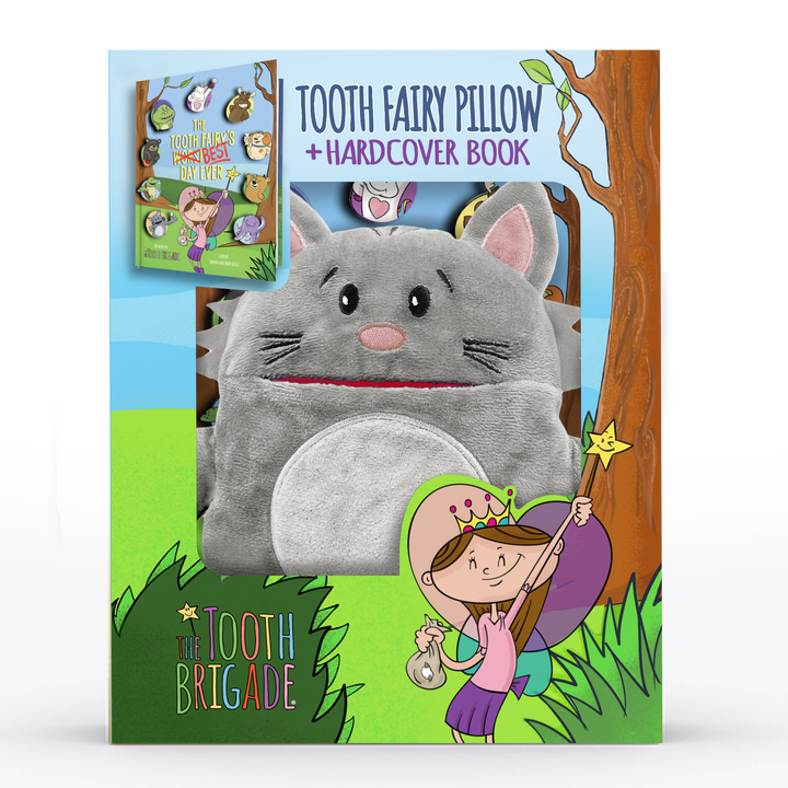 Gizmo Cat Tooth Fairy Pillow & Tooth Fairy Book Gift Set