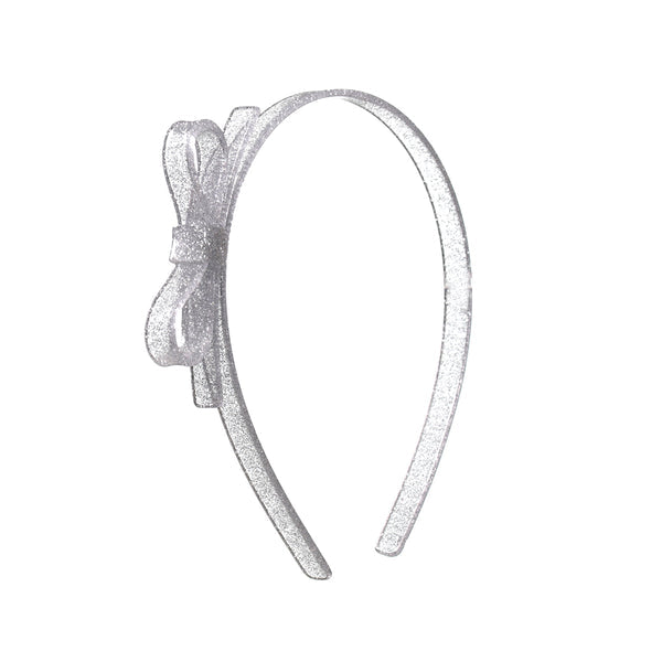 Thin Bow Silver Headband