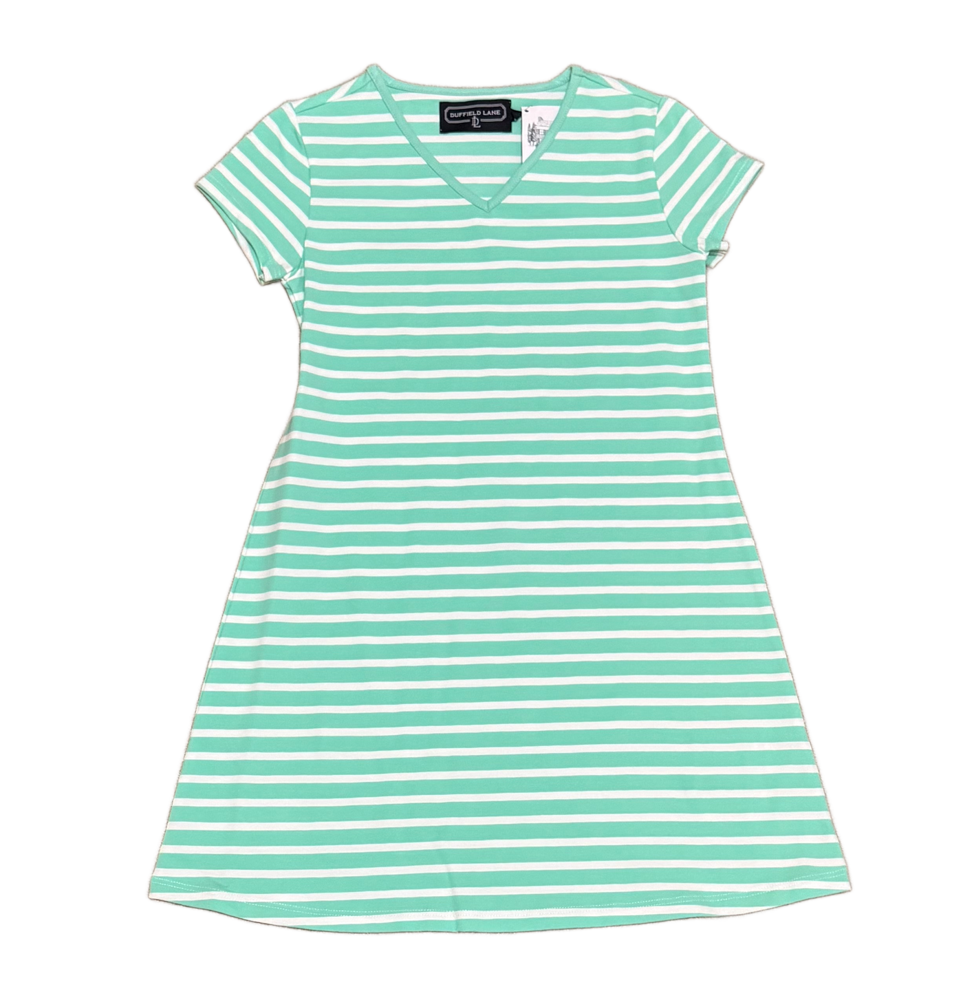 Addie Dress - Aqua Stripe