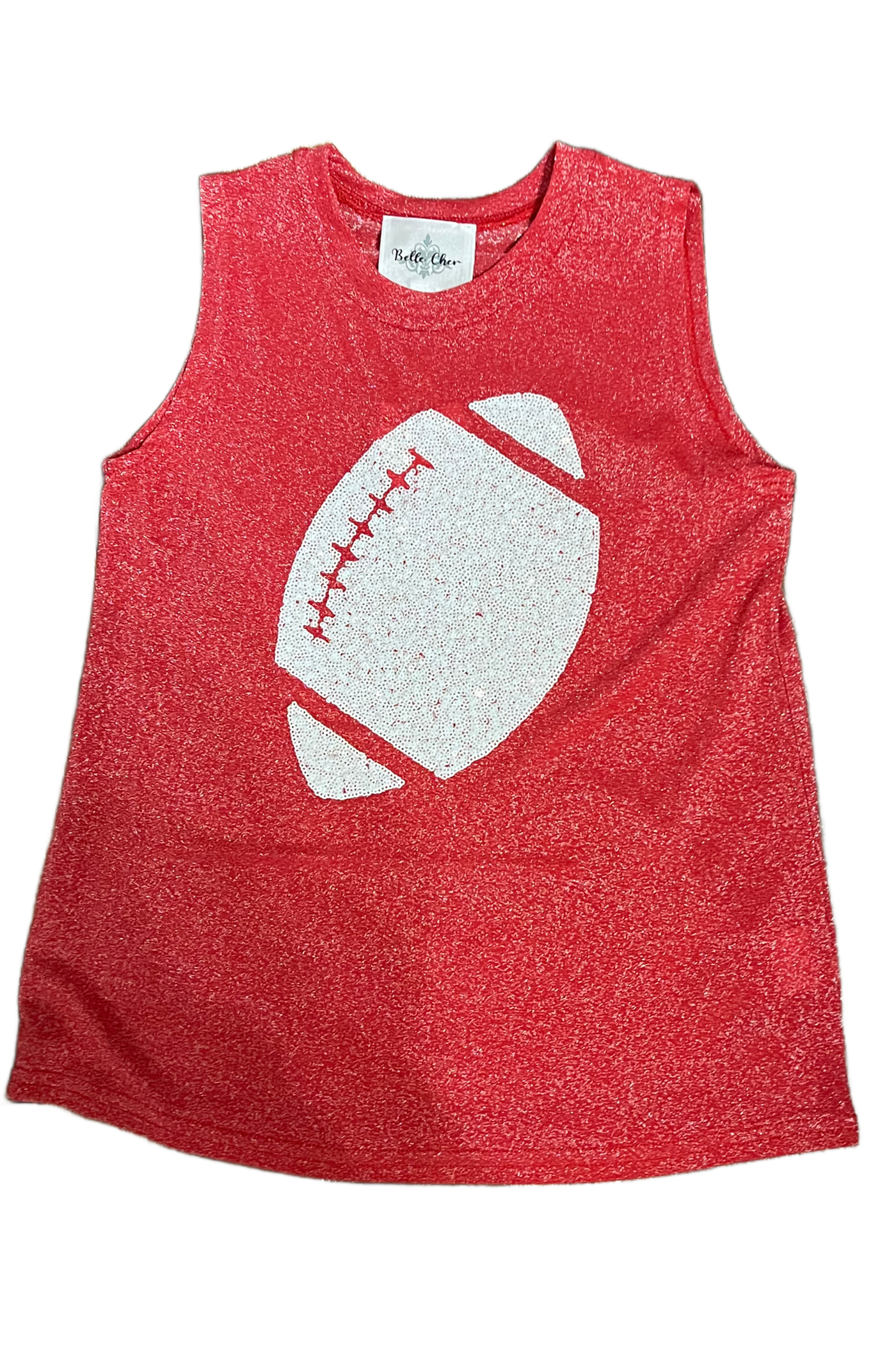 White Football Red Glitter Tank
