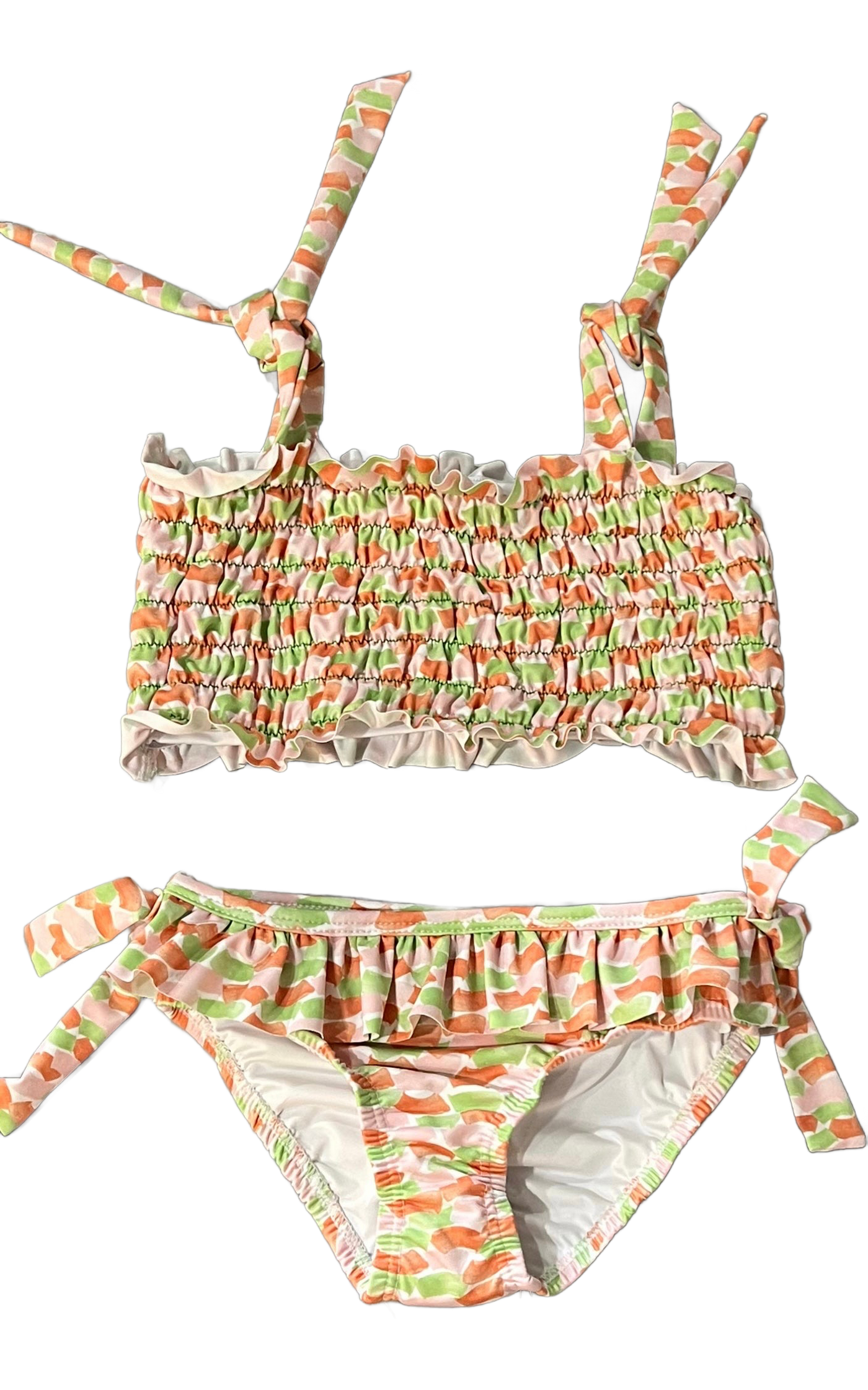 Marilyn Smocked Two Piece Bathing Suit Seascape