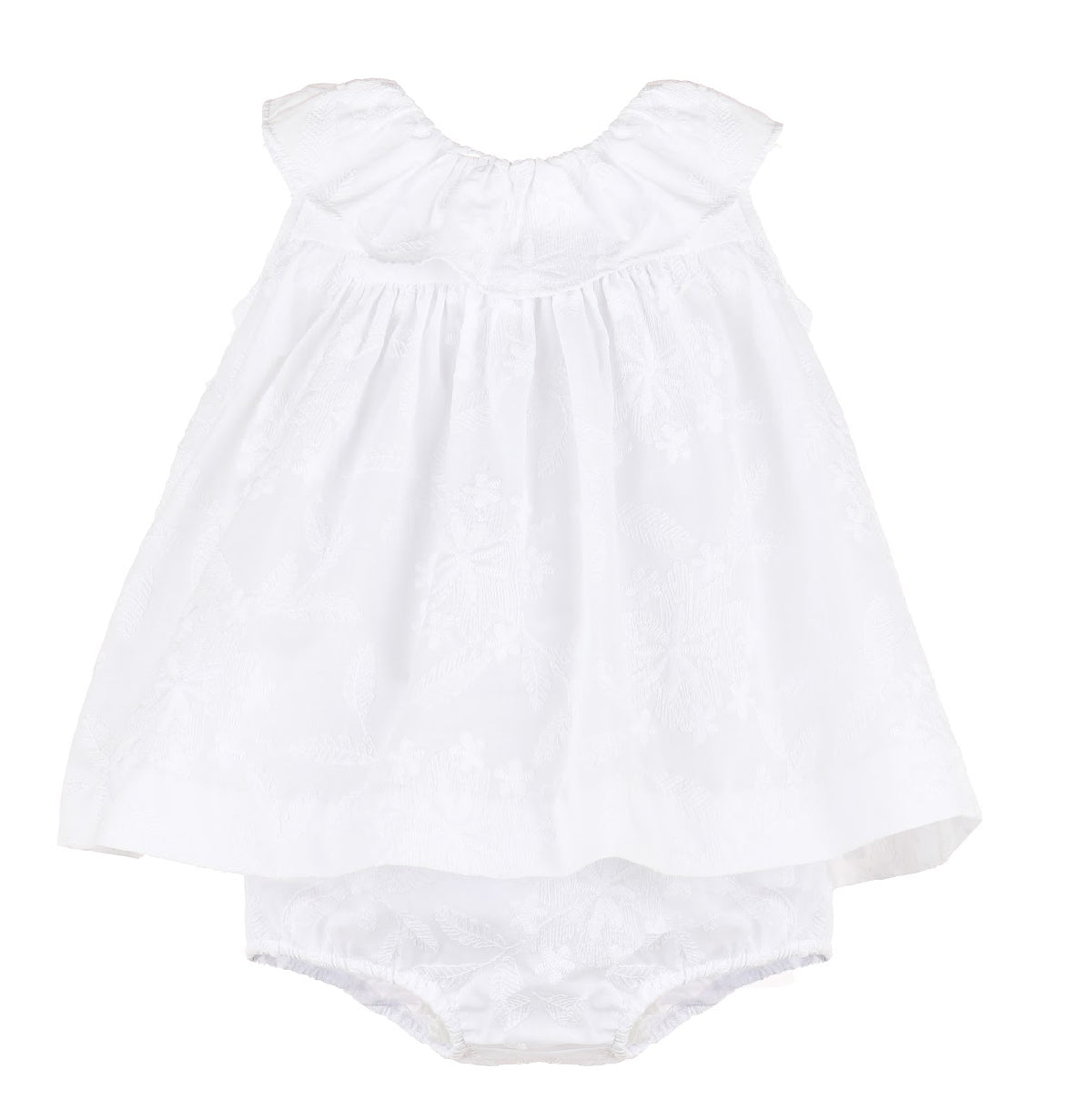 Eyelet Ruffle Float White