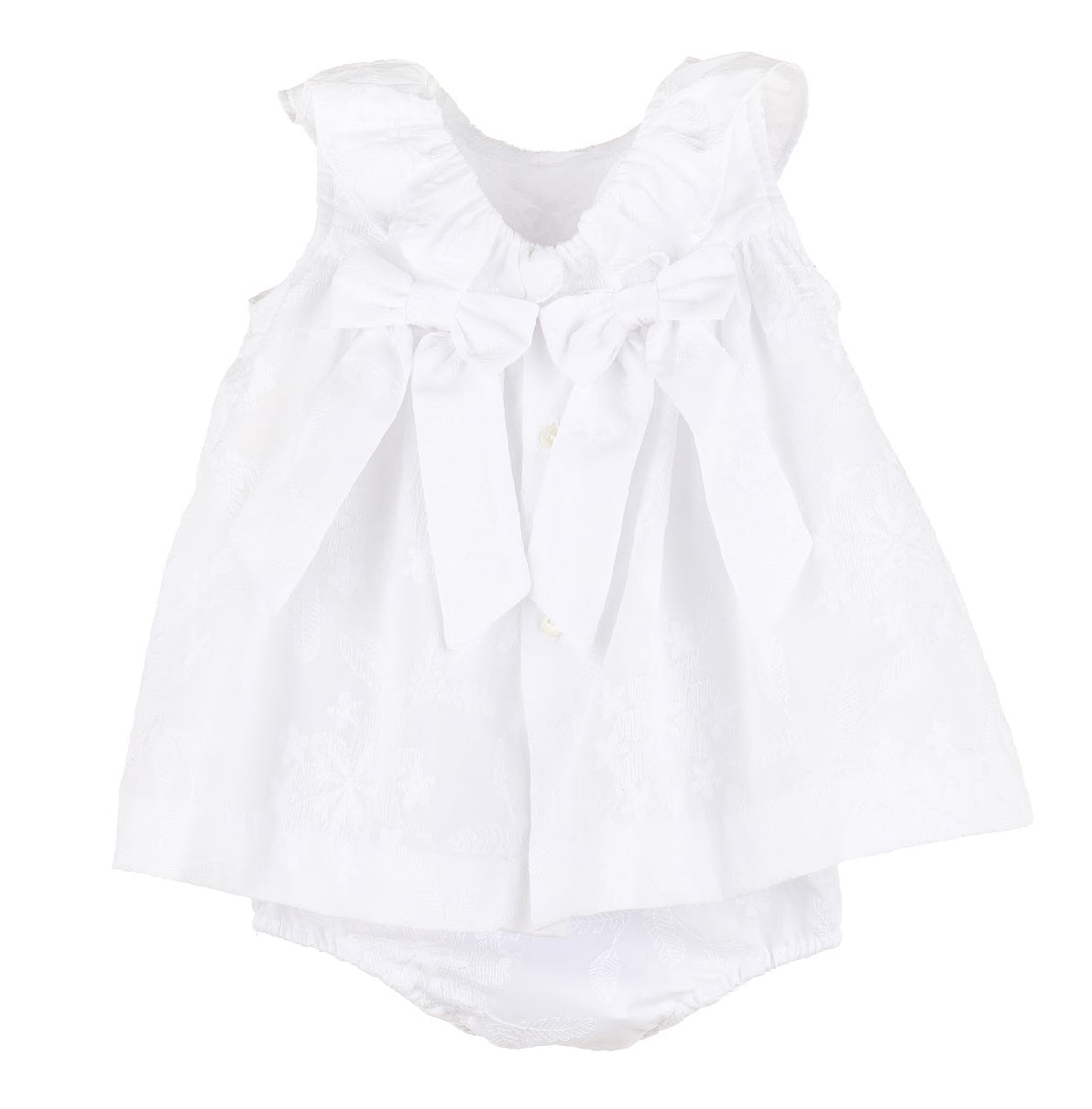 Eyelet Ruffle Float White