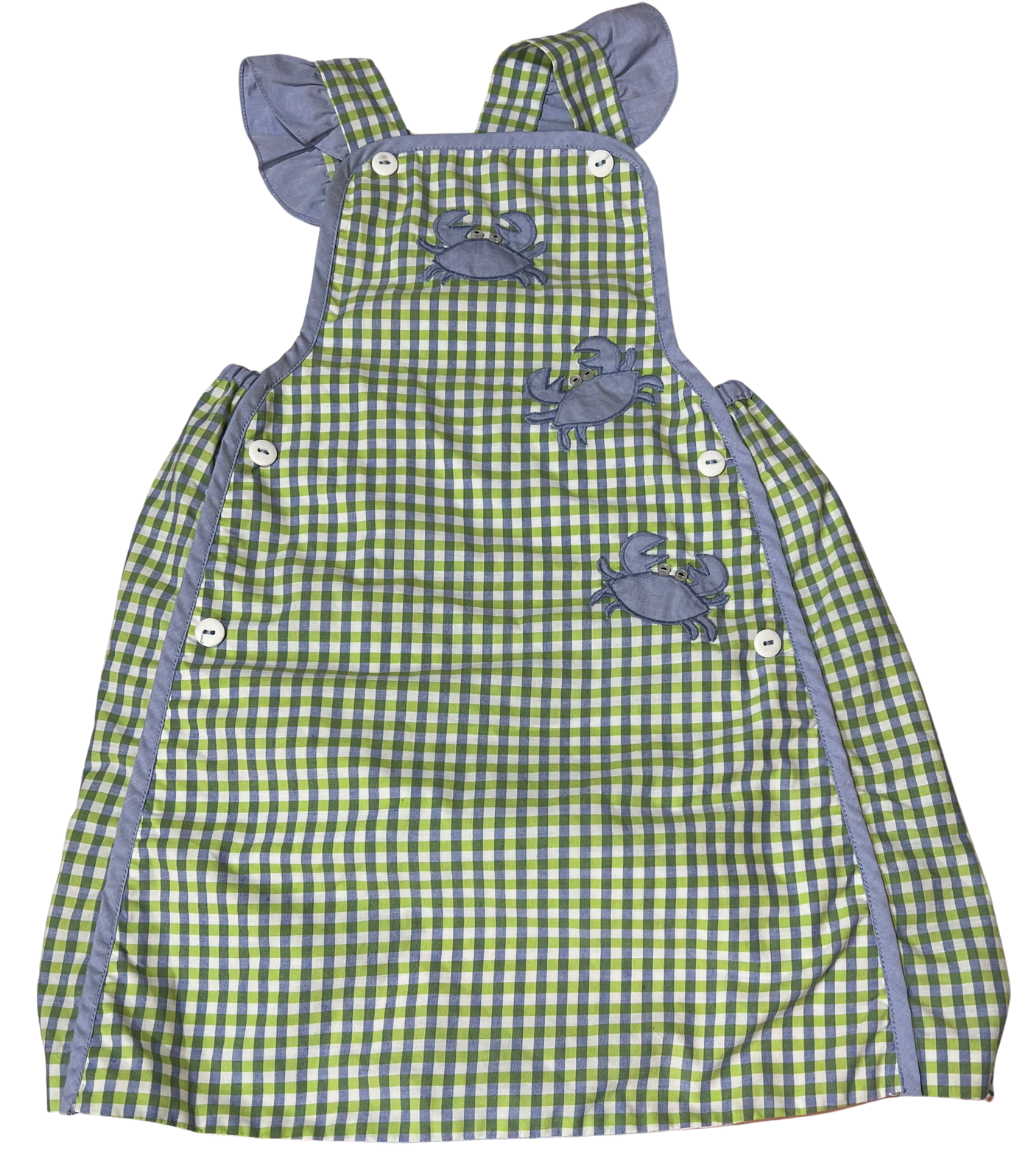 Blue and Green Plaid Crab Sundress