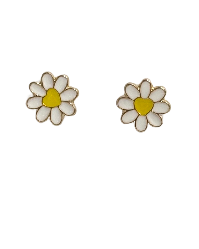 White Flower Earrings
