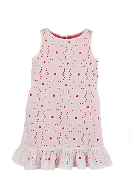Madison Dress - White / Fuchsia