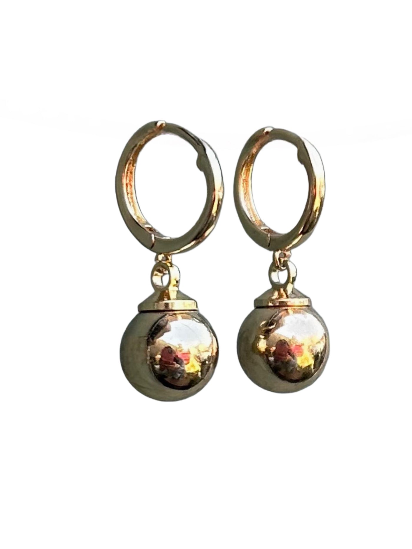 Gold Hoop with Ball Earrings