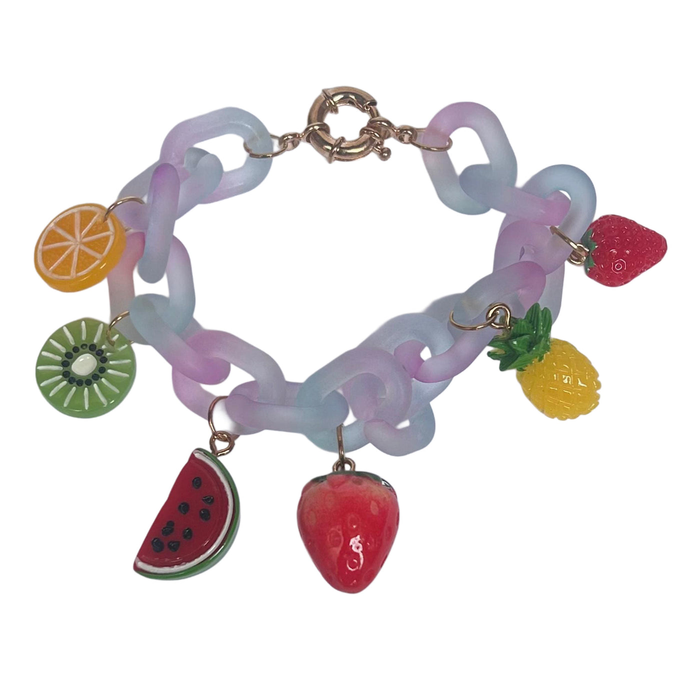 Acrylic Chain Bracelet with Charms (2 Colors)