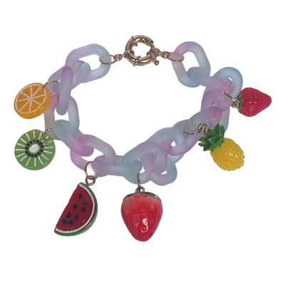 Acrylic Chain Bracelet with Charms (2 Colors)