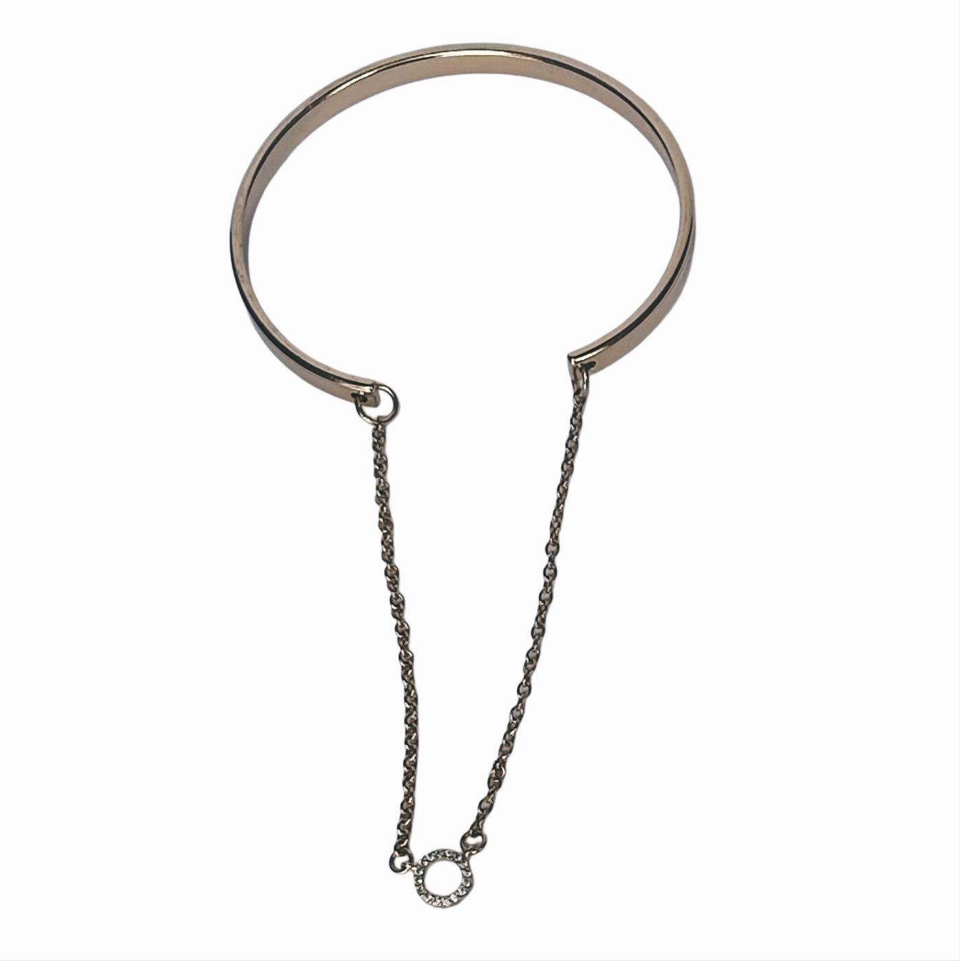 Gold Bracelet with Chain & Diamond Charm